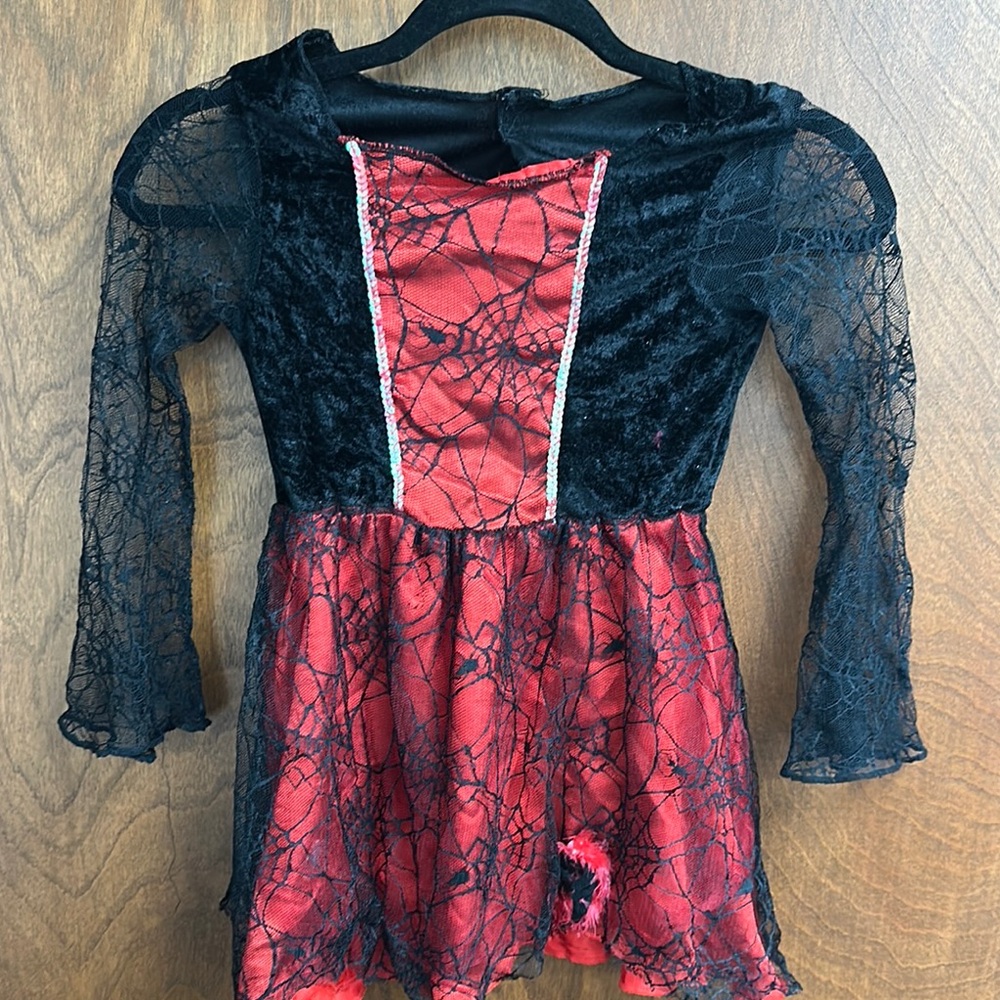 Red and Black Lace Dress